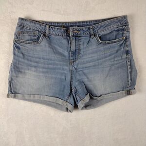 LC Lauren Conrad Women's Cuffed Denim Shorts Blue Size 14 Medium Wash